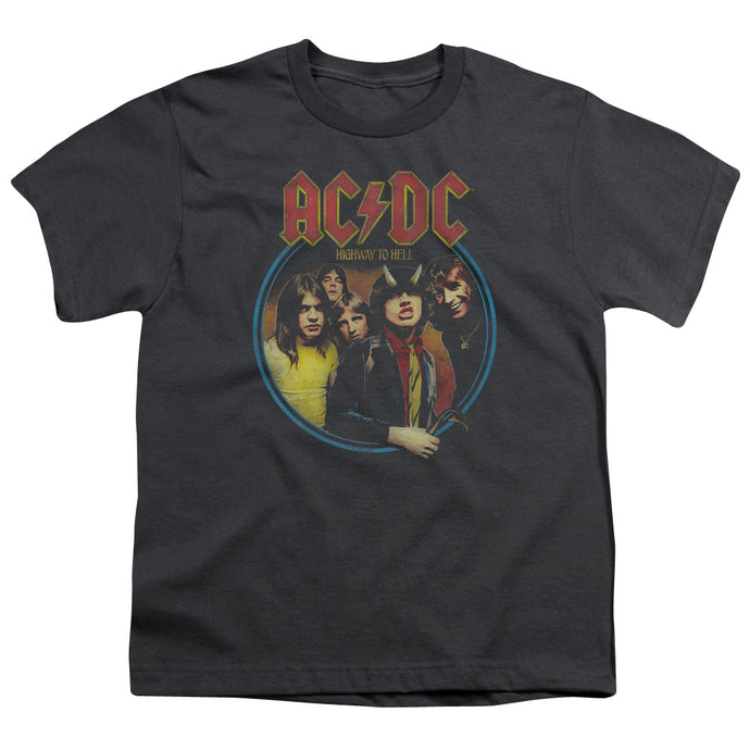AC/DC Highway To Hell Kids Youth T Shirt Charcoal