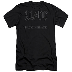 AC/DC Back In Black Premium Bella Canvas Slim Fit Mens T Shirt Black