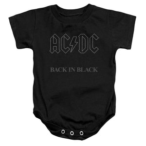 AC/DC Back In Black Infant Baby Snapsuit Black