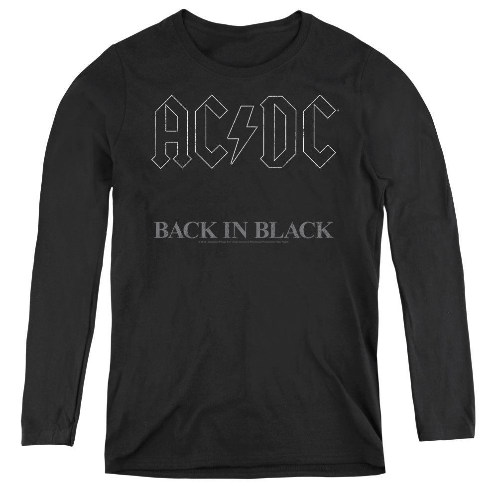 AC/DC Back In Black Womens Long Sleeve Shirt Black