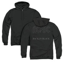 Load image into Gallery viewer, AC/DC Back In Black Back Print Zipper Mens Hoodie Black