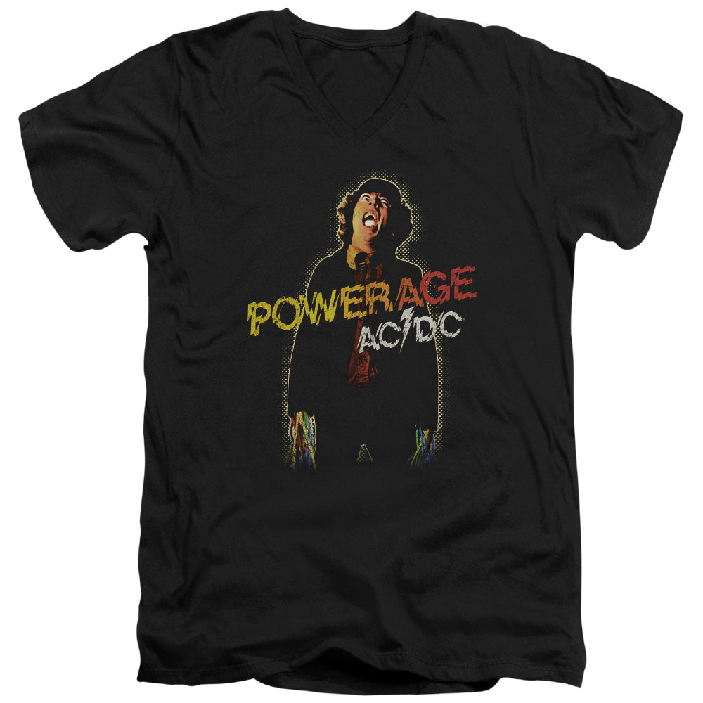 AC/DC Powerage Mens Slim Fit V-Neck T Shirt Black