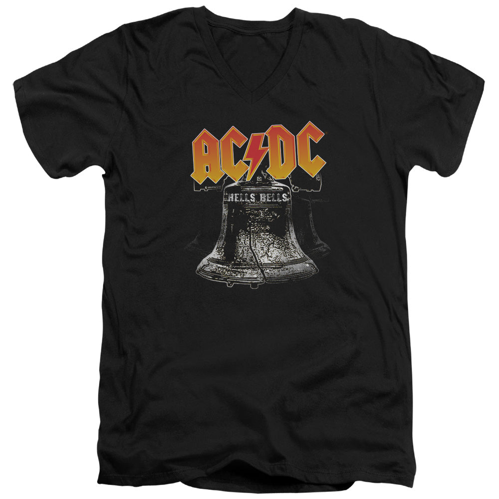 AC/DC Hells Bells Mens Slim Fit V-Neck T Shirt Black