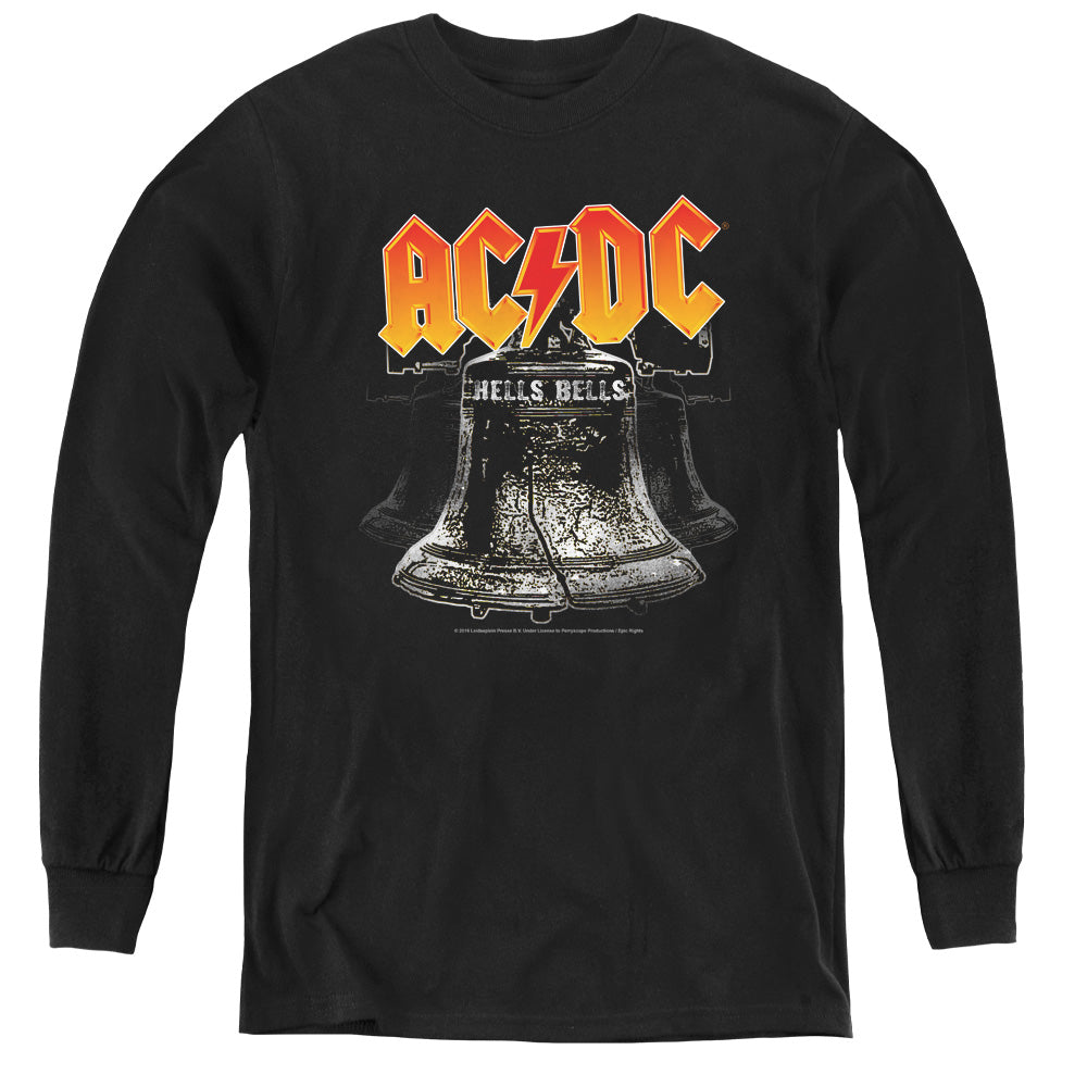 AC/DC Hells Bells Long Sleeve Kids Youth T Shirt Black