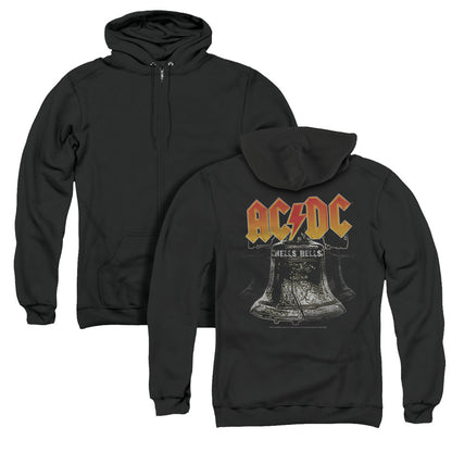 AC/DC Hells Bells Back Print Zipper Mens Hoodie Black