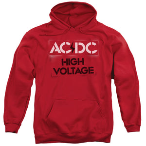 AC/DC High Voltage Stencil Mens Hoodie Red