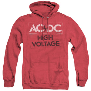 AC/DC High Voltage Stencil Heather Mens Hoodie Red