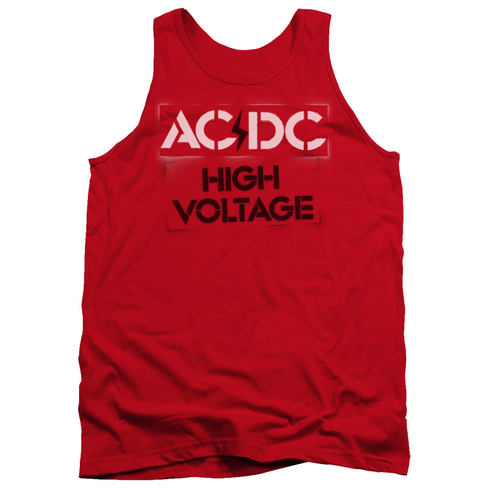 AC/DC High Voltage Stencil Mens Tank Top Shirt Red