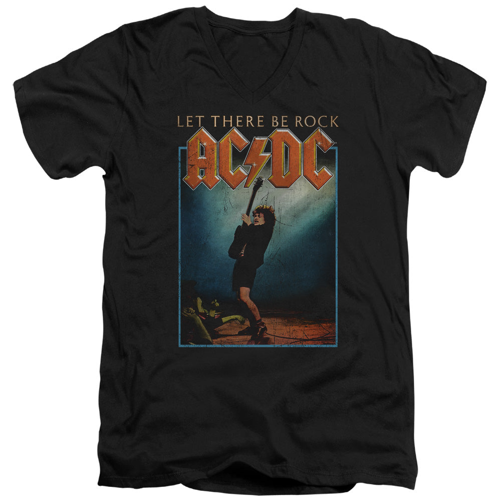AC/DC Let There Be Rock Mens Slim Fit V-Neck T Shirt Black