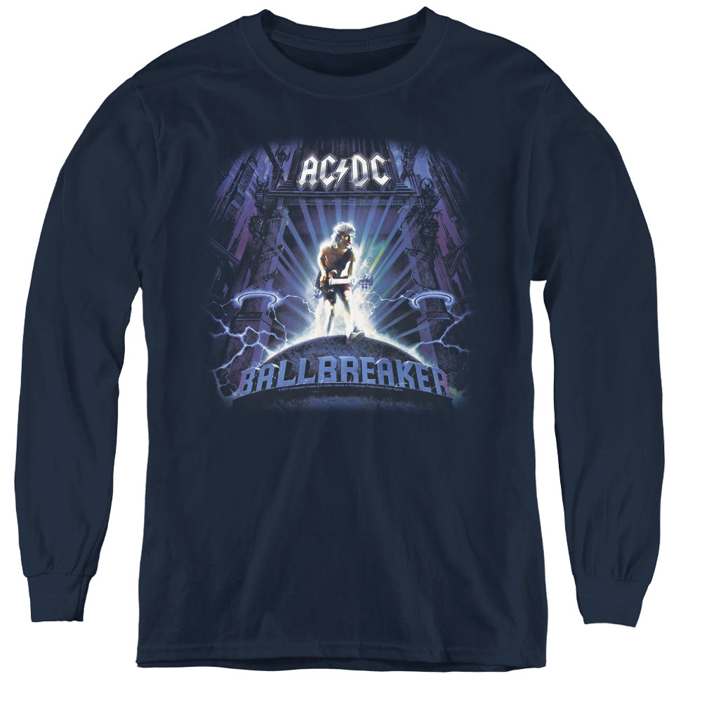 AC/DC Ballbreaker Long Sleeve Kids Youth T Shirt Navy Blue