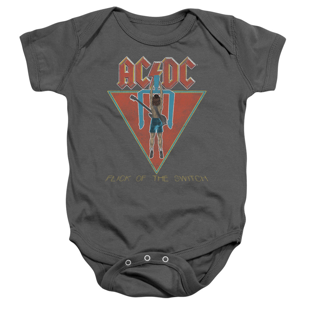 AC/DC Flick Of The Switch Infant Baby Snapsuit Charcoal