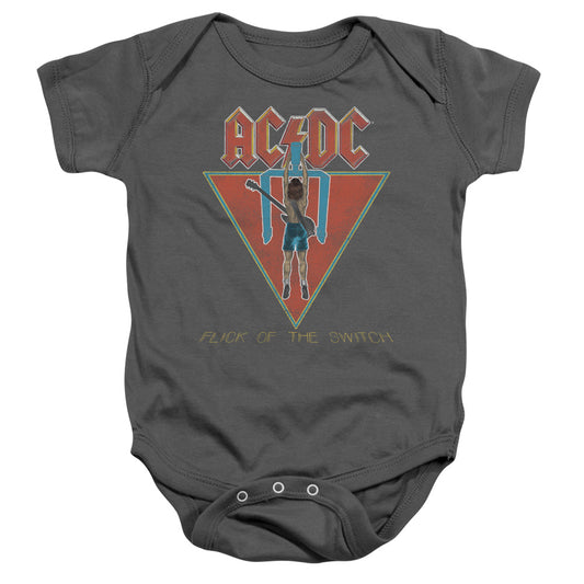 AC/DC Flick Of The Switch Infant Baby Snapsuit Charcoal