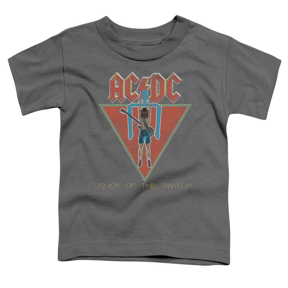 AC/DC Flick Of The Switch Toddler Kids Youth T Shirt Charcoal