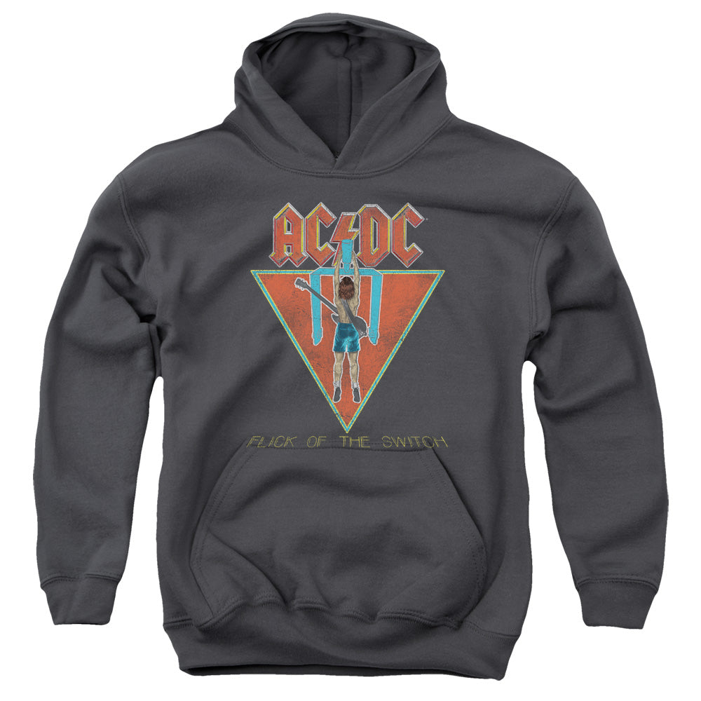 AC/DC Flick Of The Switch Kids Youth Hoodie Charcoal