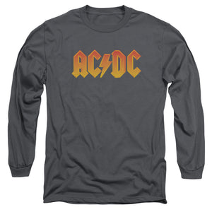 AC/DC Logo Mens Long Sleeve Shirt Charcoal