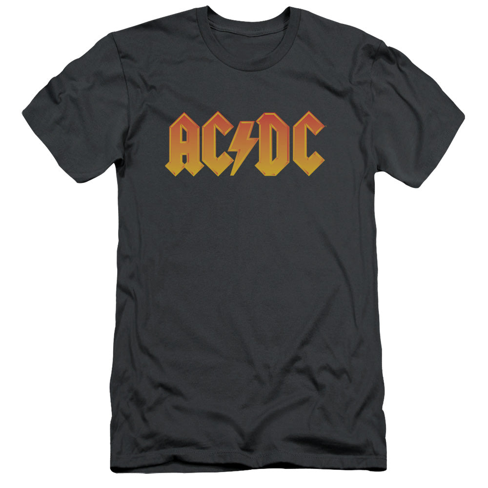 AC/DC Logo Slim Fit Mens T Shirt Charcoal