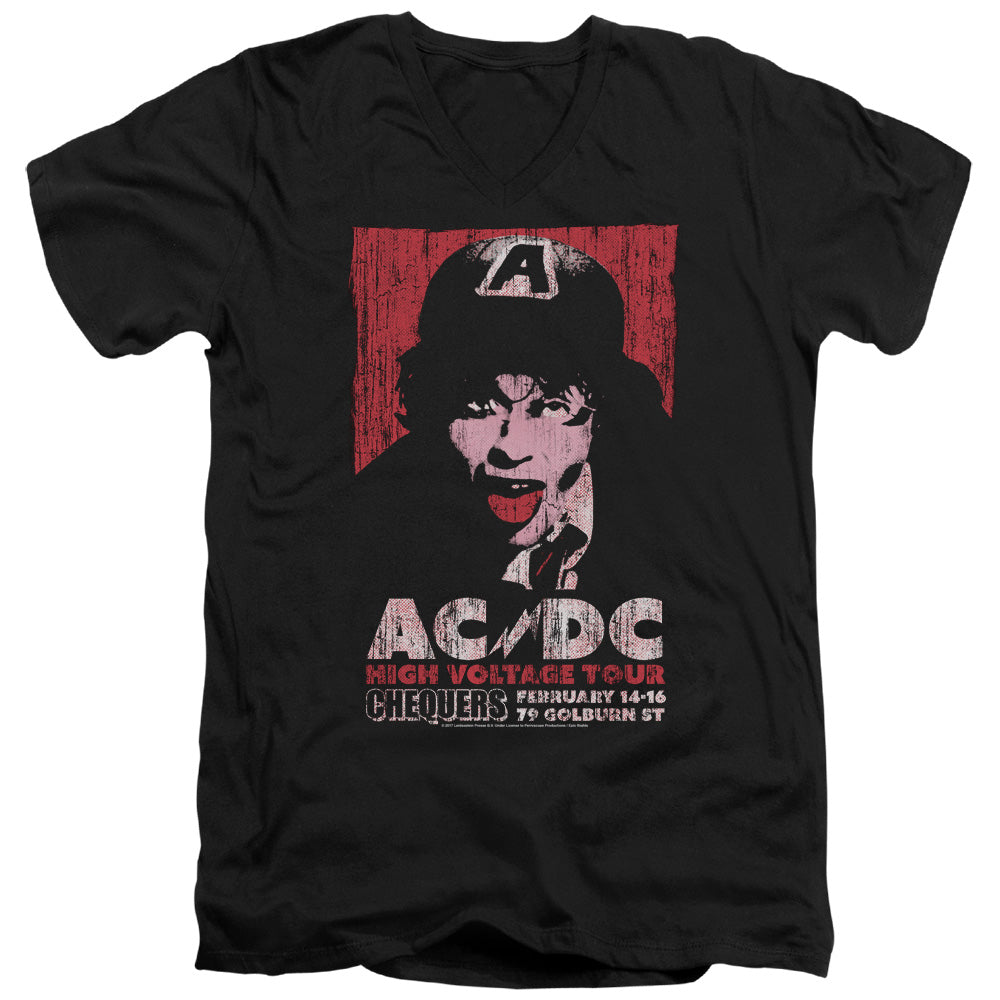 AC/DC High Voltage Live 1975 Mens Slim Fit V-Neck T Shirt Black