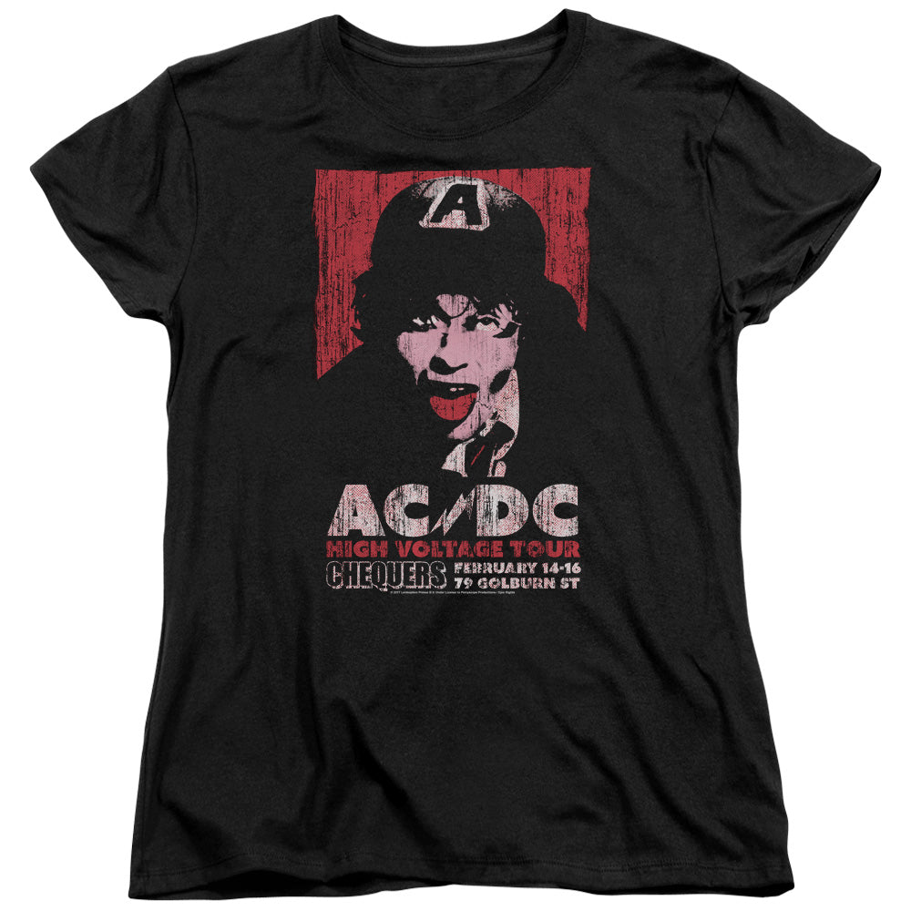 AC/DC High Voltage Live 1975 Womens T Shirt Black