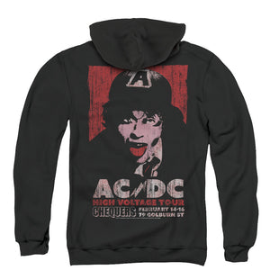 AC/DC High Voltage Live 1975 Back Print Zipper Mens Hoodie Black