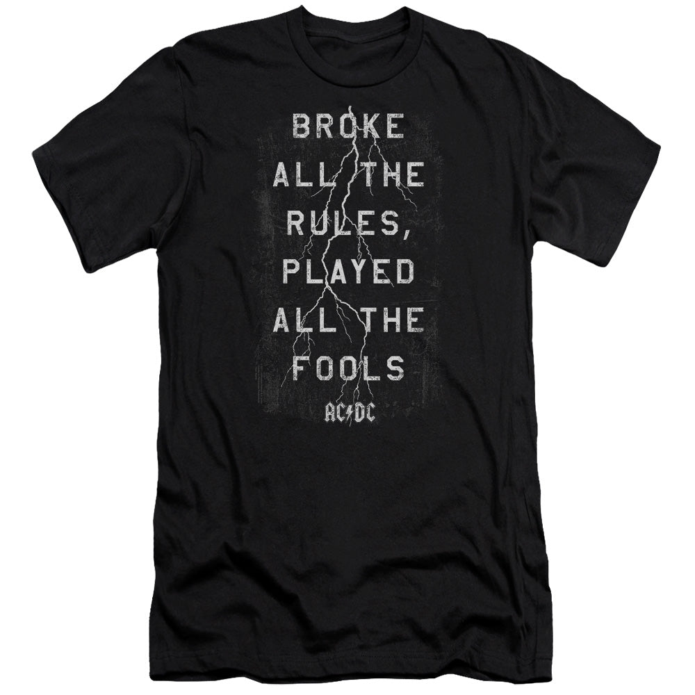 AC/DC Struck Slim Fit Mens T Shirt Black