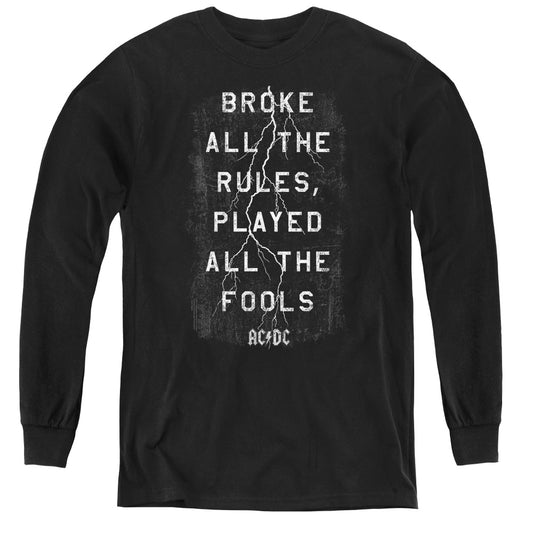 AC/DC Struck Long Sleeve Kids Youth T Shirt Black