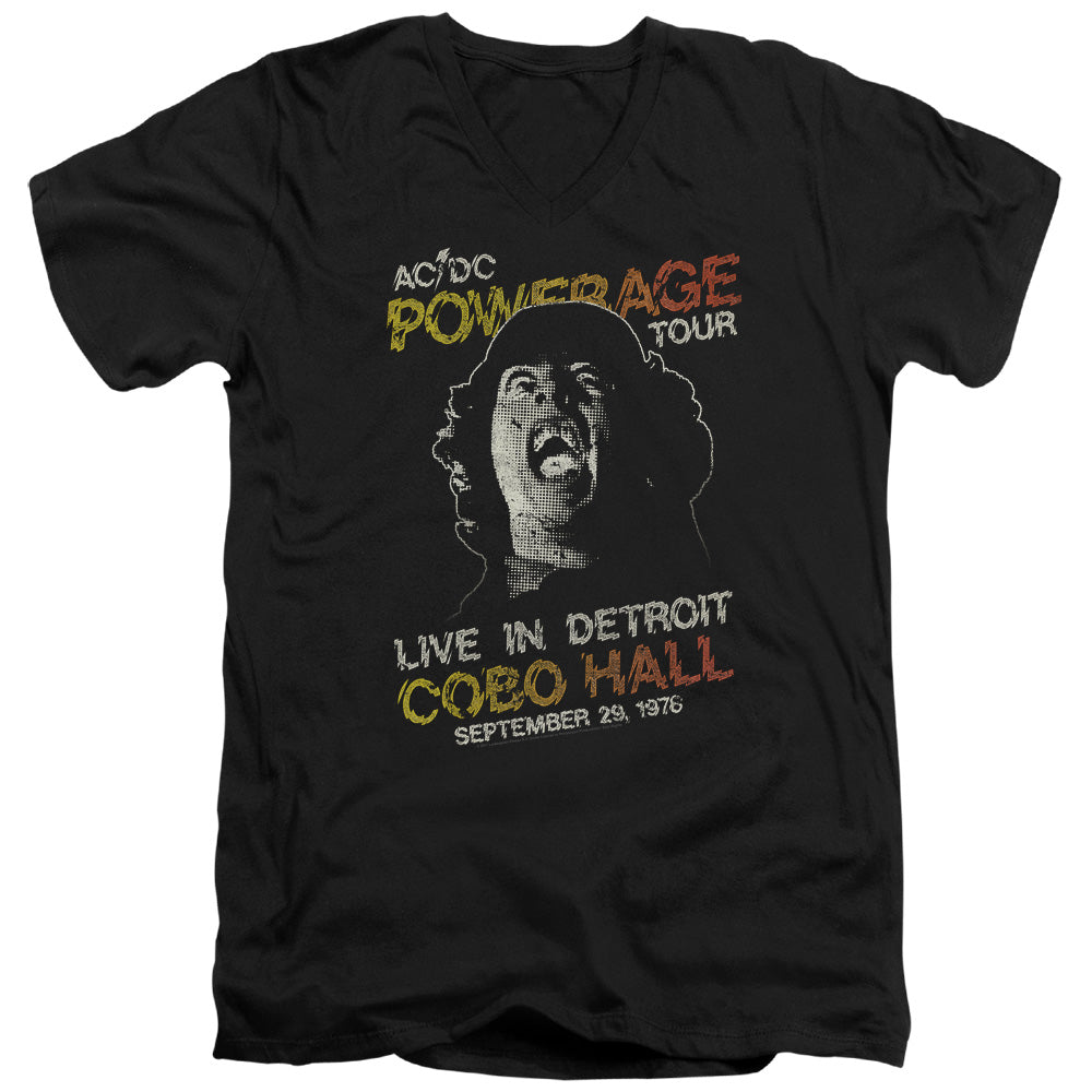 AC/DC Powerage Tour Mens Slim Fit V-Neck T Shirt Black
