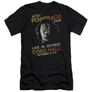 AC/DC Powerage Tour Premium Bella Canvas Slim Fit Mens T Shirt Black