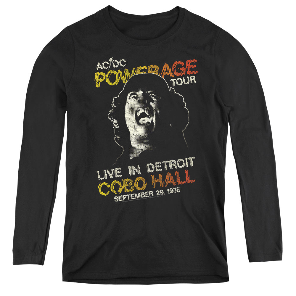 AC/DC Powerage Tour Womens Long Sleeve Shirt Black