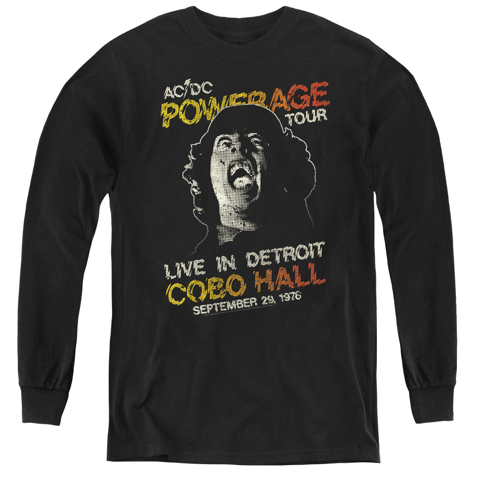 AC/DC Powerage Tour Long Sleeve Kids Youth T Shirt Black