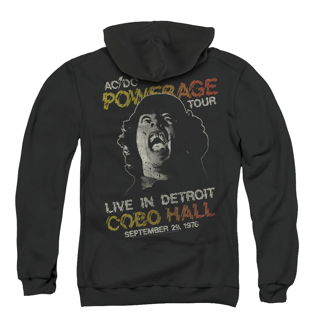 AC/DC Powerage Tour Back Print Zipper Mens Hoodie Black