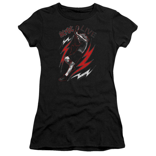 AC/DC Live Junior Sheer Cap Sleeve Womens T Shirt Black