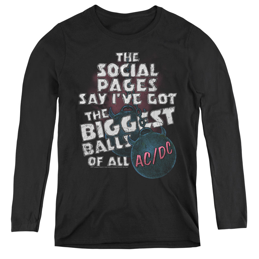 AC/DC Big Balls Womens Long Sleeve Shirt Black