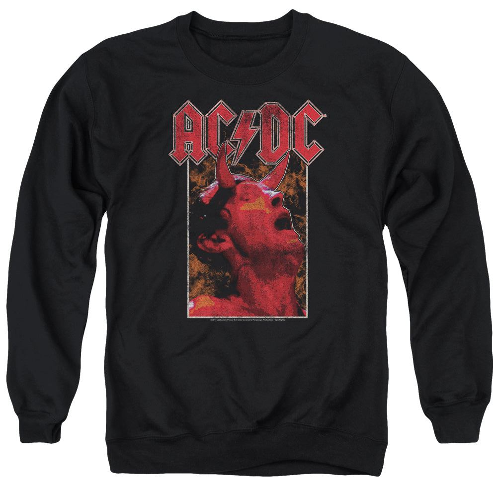 AC/DC Horns Mens Crewneck Sweatshirt Black