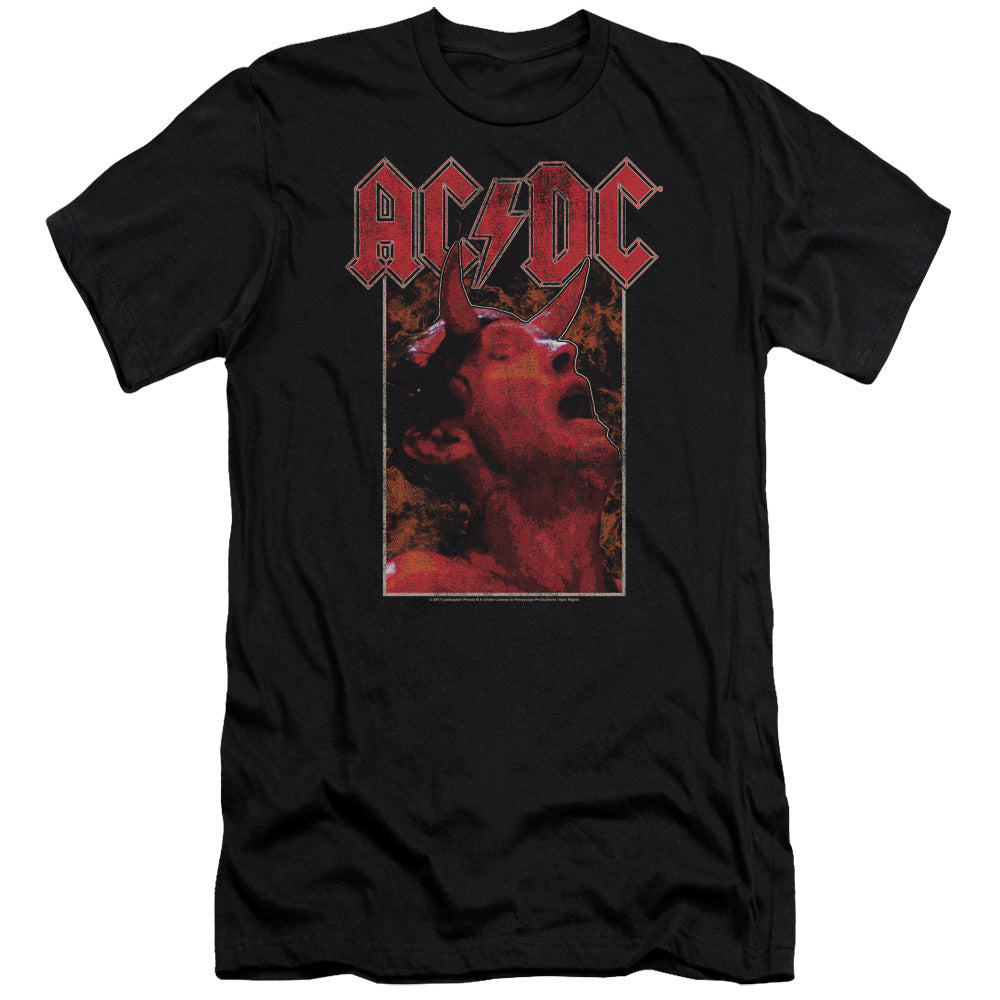 AC/DC Horns Slim Fit Mens T Shirt Black