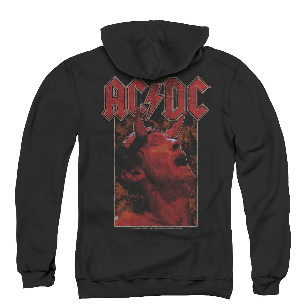 AC/DC Horns Back Print Zipper Mens Hoodie Black