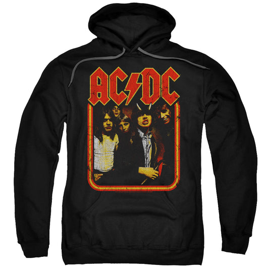 AC/DC Group Distressed Mens Hoodie Black