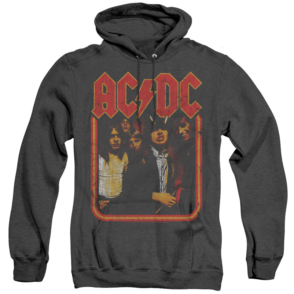 ACDC Group Distressed Mens Heather Hoodie Black