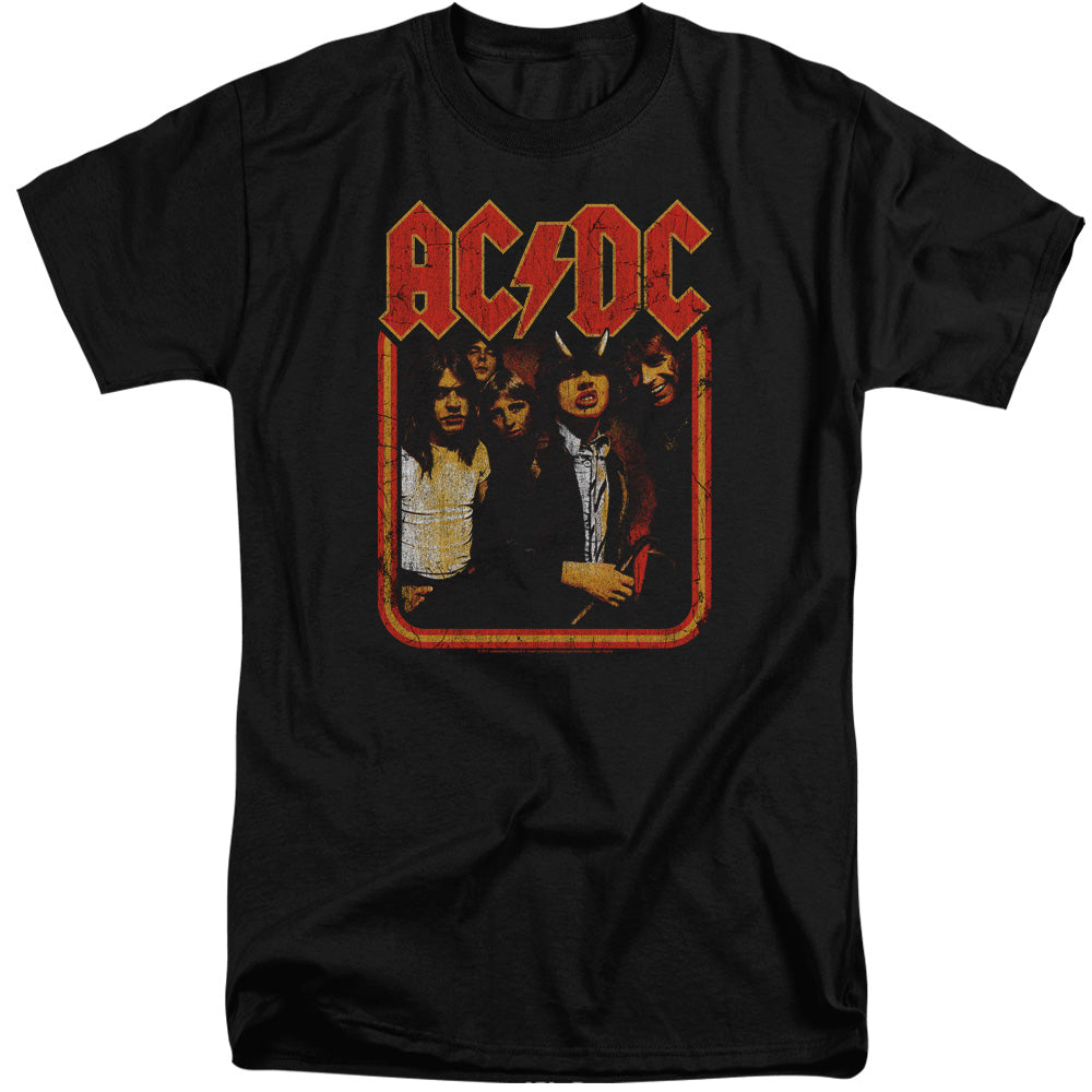 ACDC Group Distressed Mens Tall T Shirt Black