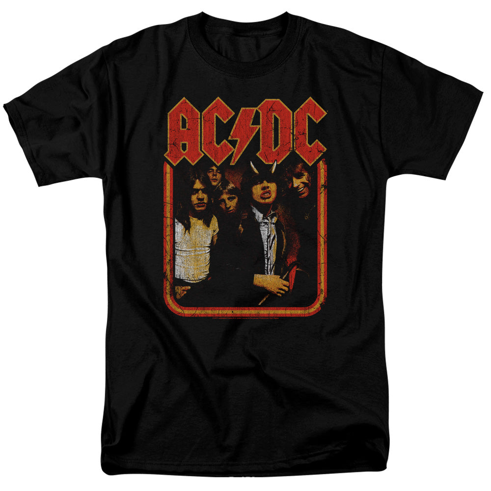 AC/DC Group Distressed Mens T Shirt Black