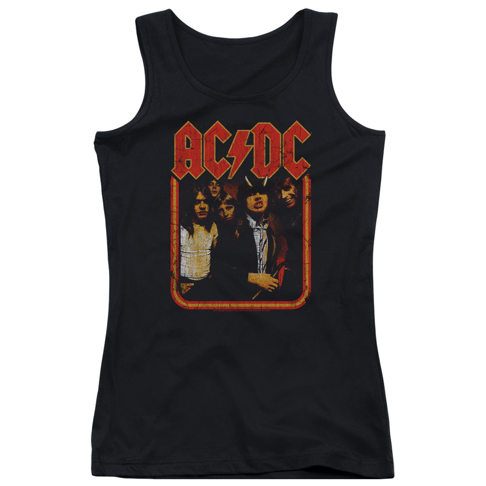 AC/DC Group Distressed Womens Tank Top Shirt Black