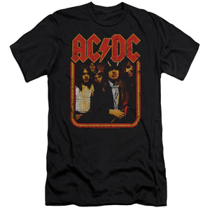 AC/DC Group Distressed Premium Bella Canvas Slim Fit Mens T Shirt Black