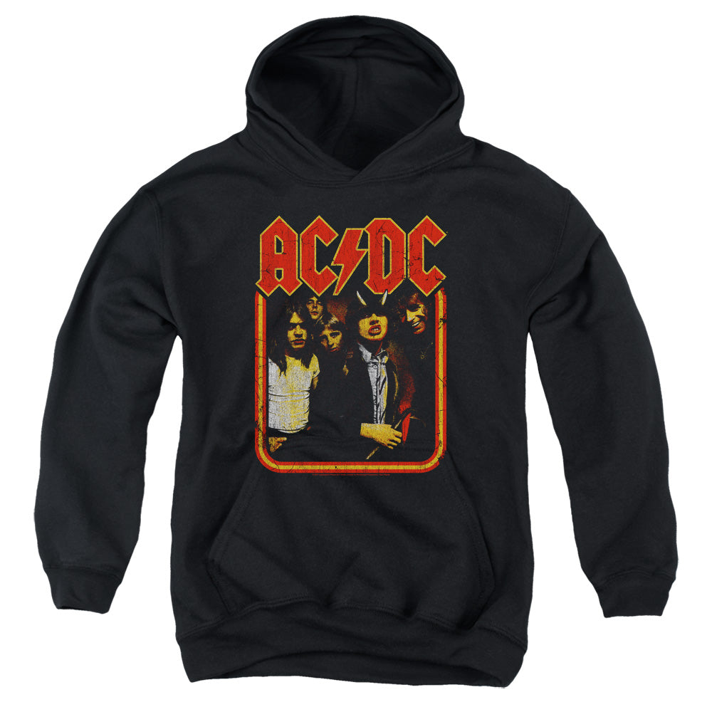 AC/DC Group Distressed Kids Youth Hoodie Black