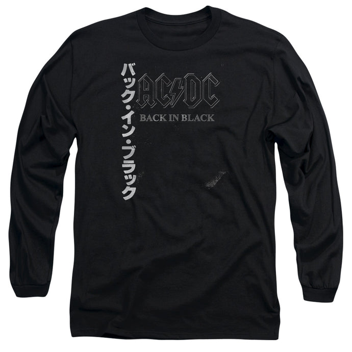 AC/DC Back In The Day Kanji Mens Long Sleeve Shirt Black