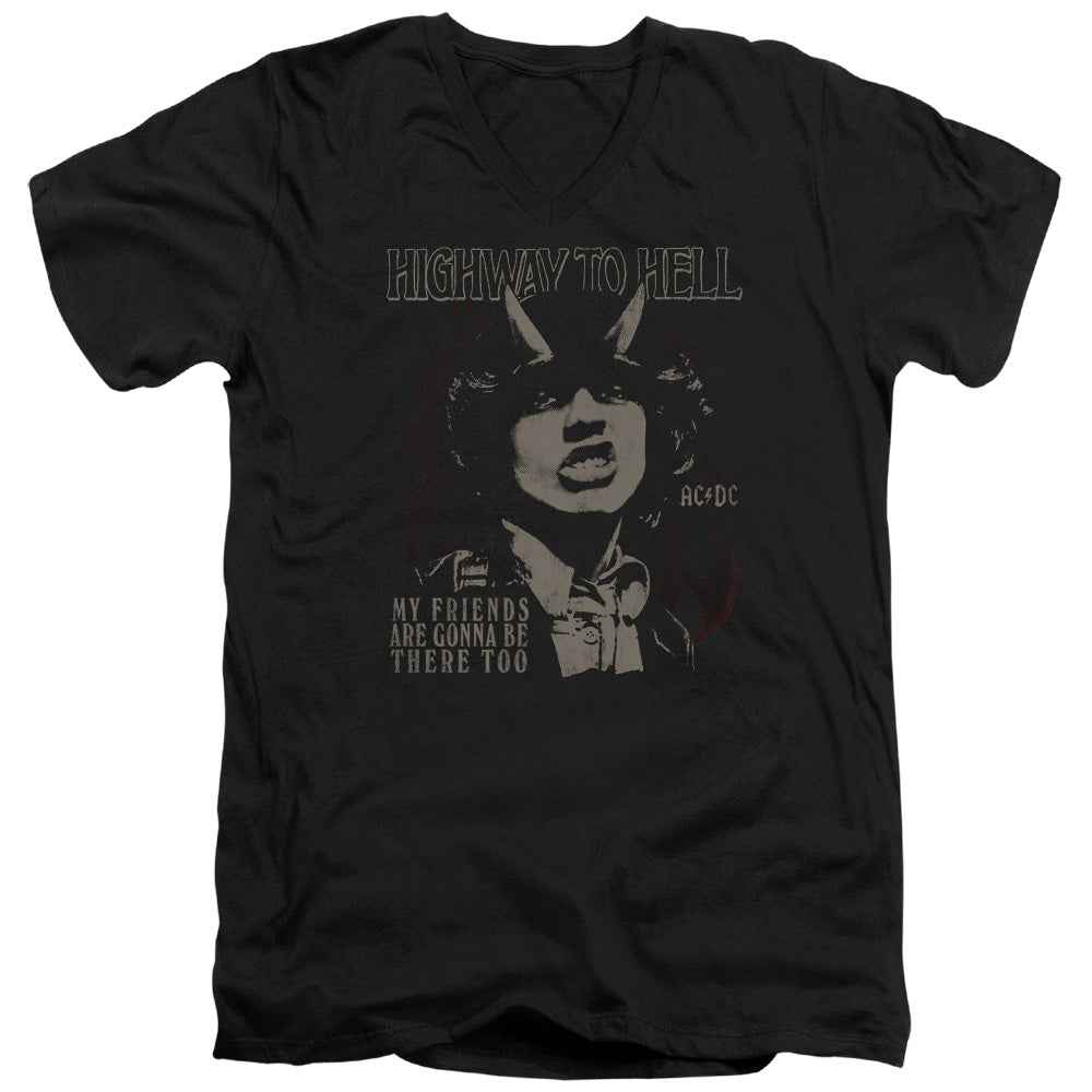 AC/DC My Friends Mens Slim Fit V-Neck T Shirt Black