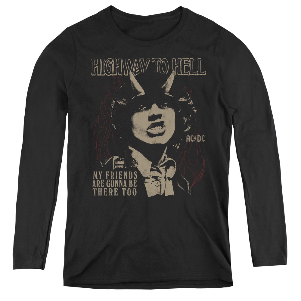 AC/DC My Friends Womens Long Sleeve Shirt Black