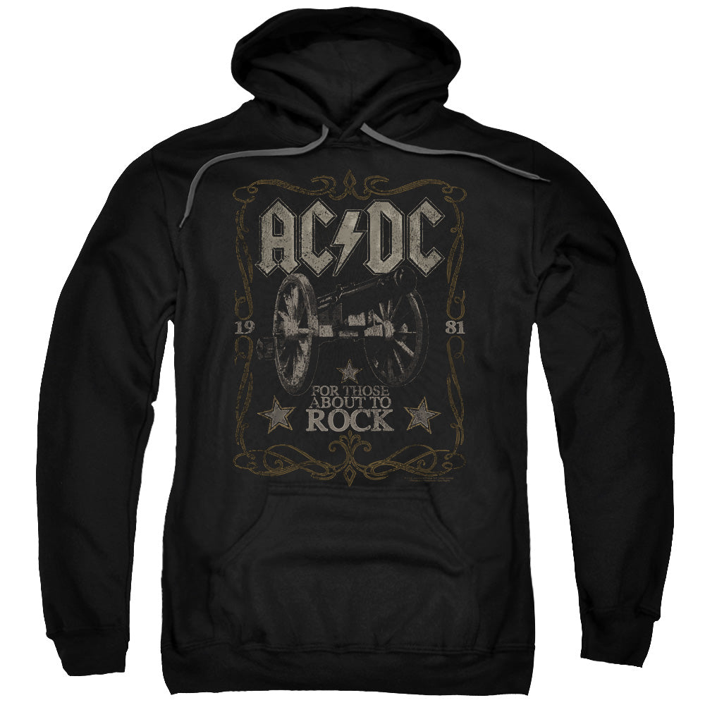 AC/DC Rock Label Mens Hoodie Black
