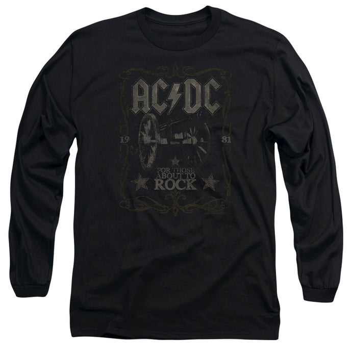 AC/DC Rock Label Mens Long Sleeve Shirt Black