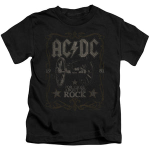 AC/DC Rock Label Juvenile Kids Youth T Shirt Black