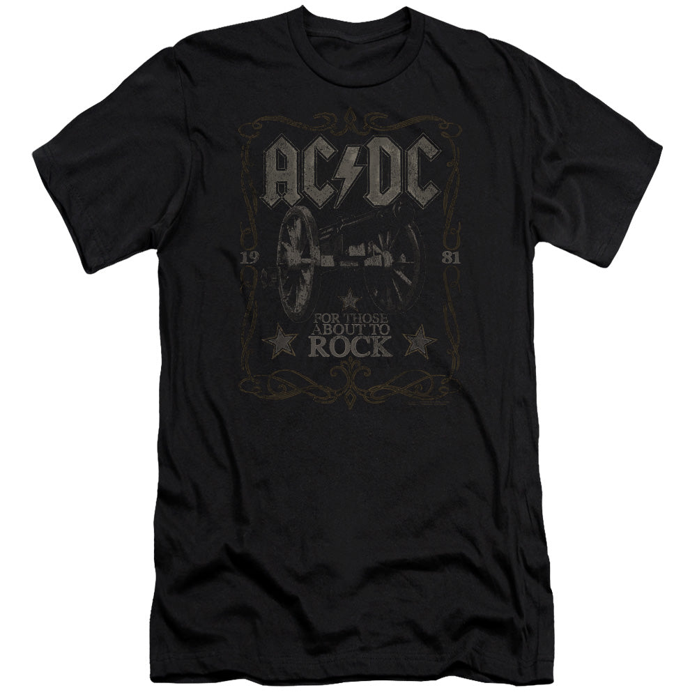 AC/DC Rock Label Slim Fit Mens T Shirt Black