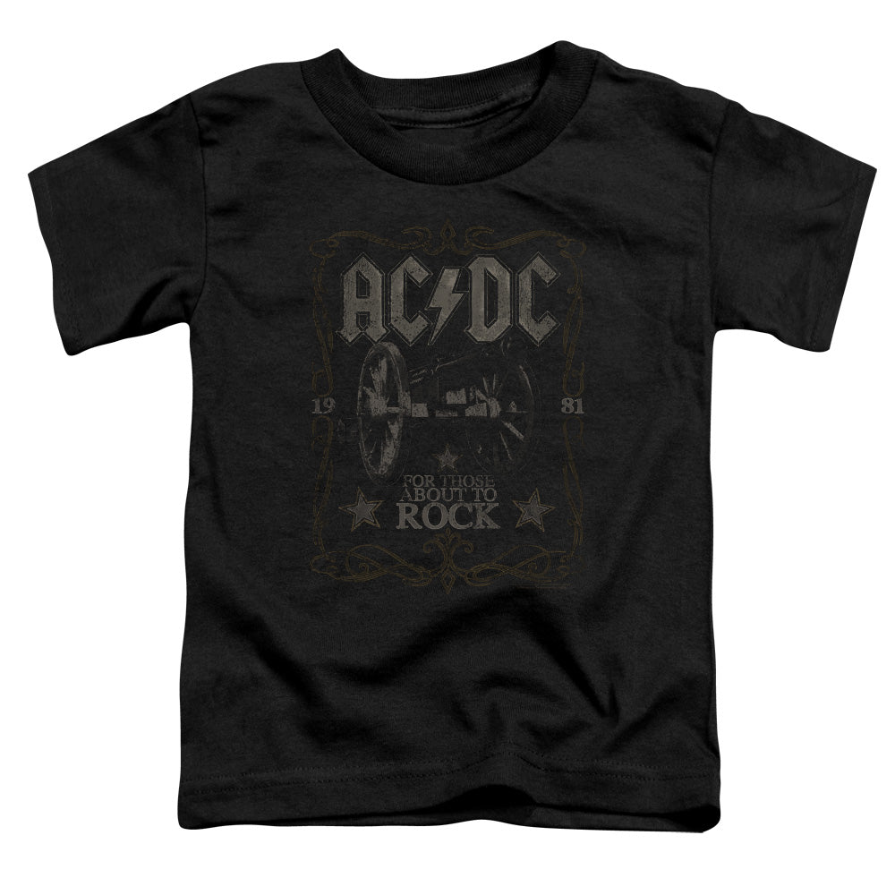 AC/DC Rock Label Toddler Kids Youth T Shirt Black
